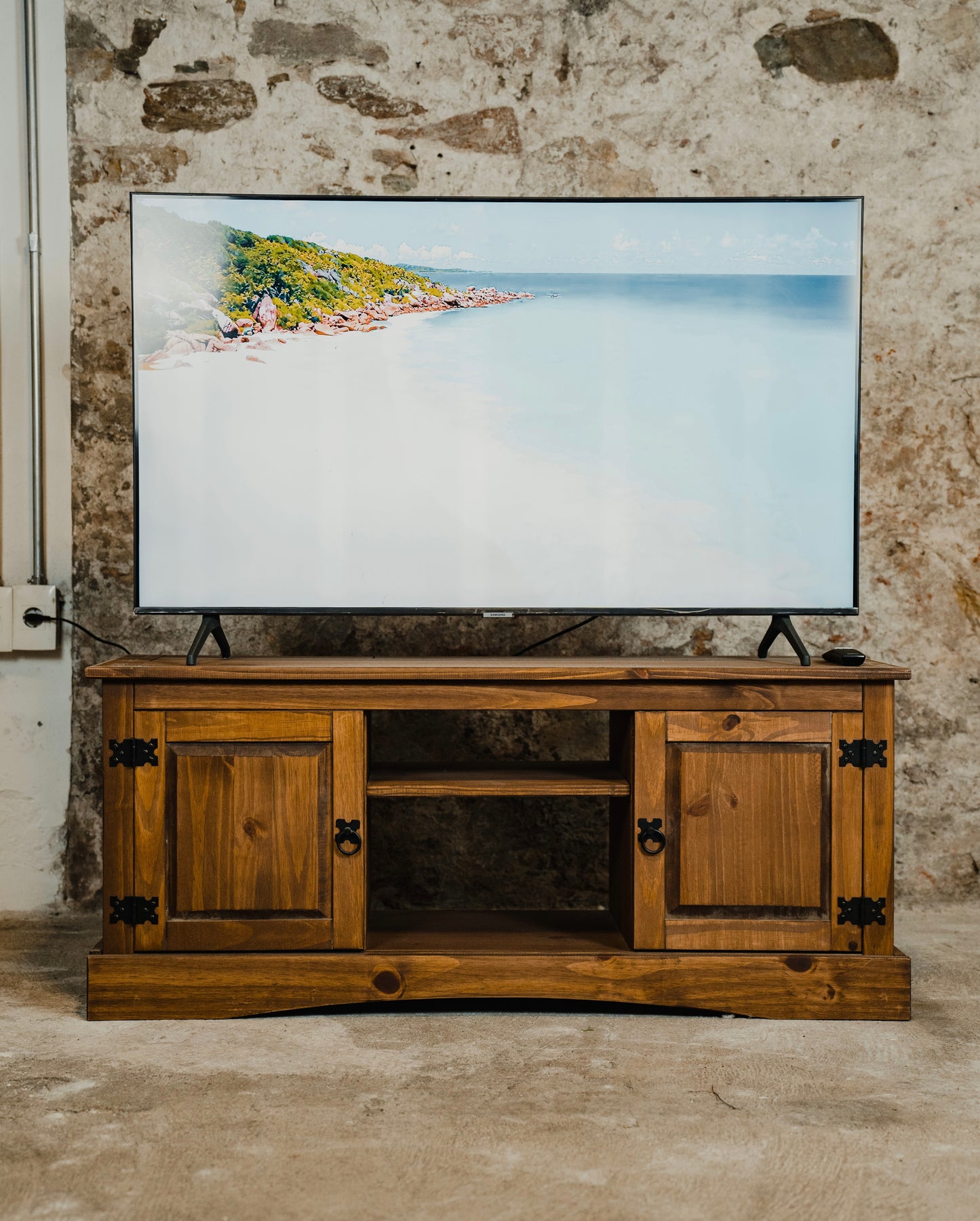 Rack 2 puertas 1 Estante - 160cm- Línea Monterrey - Nogal