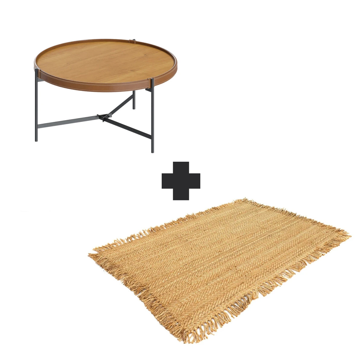 KIT Alfombra Arenas Flecos 160x230 cm + Mesa de Centro Aqua (G)