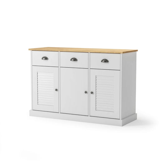 Aparador - 3 Puertas - 3 Cajones - Línea Oslo - Blanco