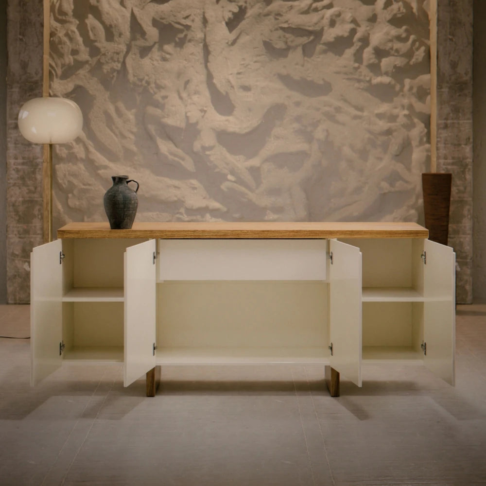 Aparador Buffet SUD 1.8 - Linea Nevada - Off White / Cinamomo