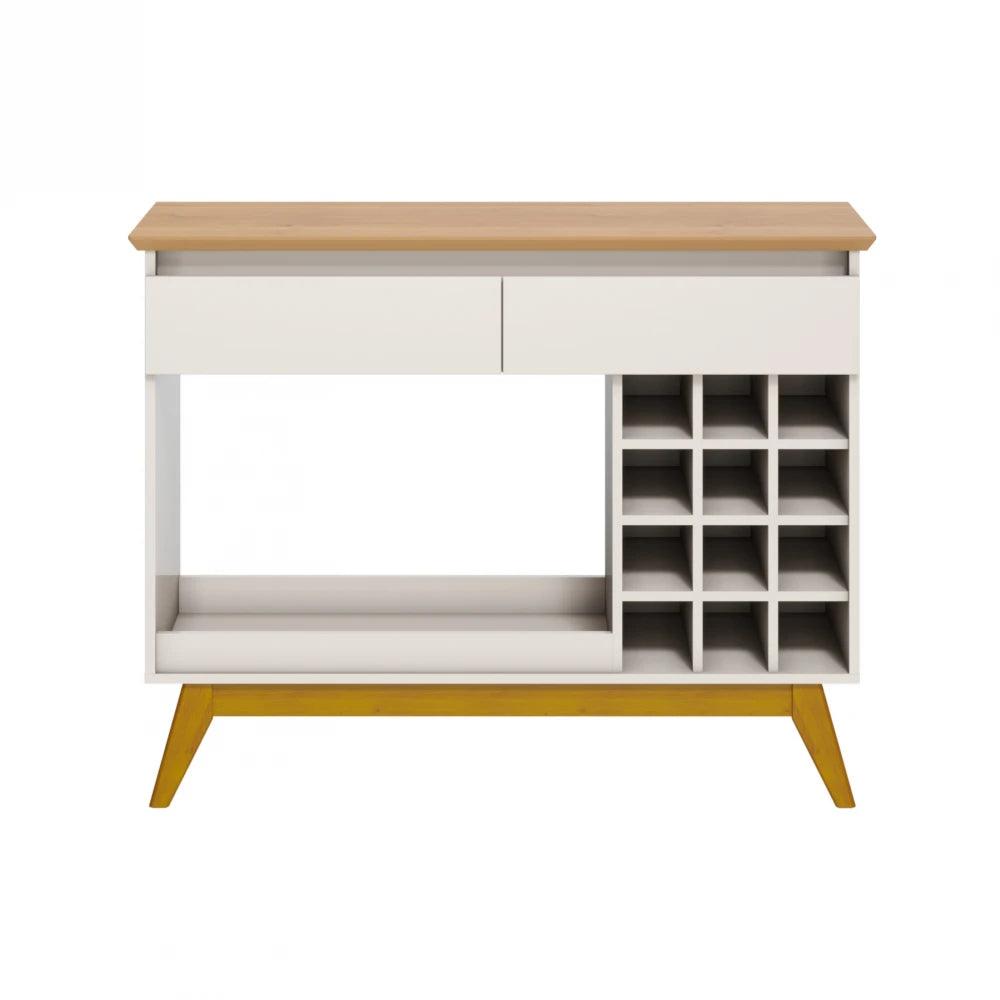 Aparador Cava - 2 Cajones - Línea Nevada - Blanco/Natural