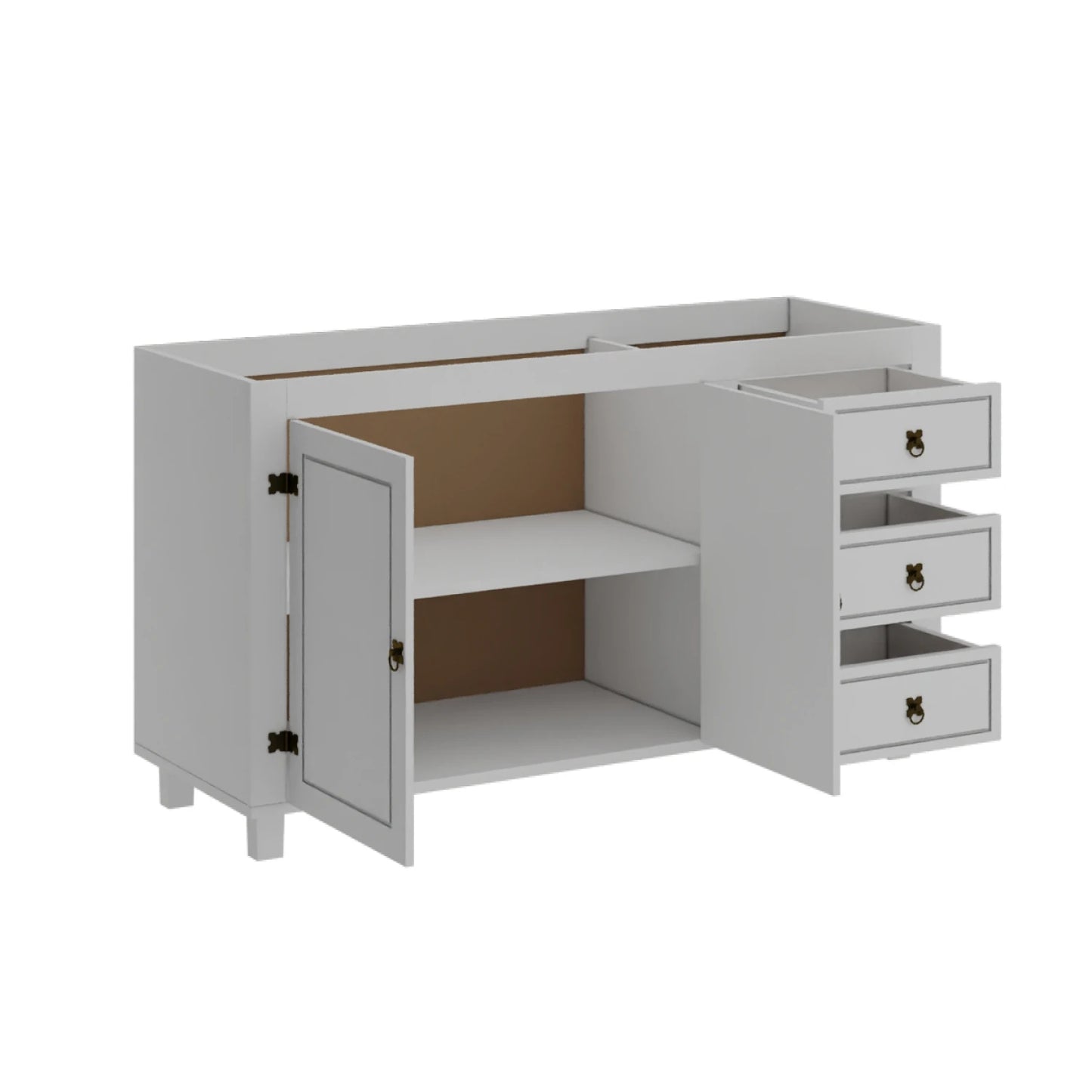 Bajo mesada 2 Puertas y 3 cajones - Línea Monterrey - Blanco