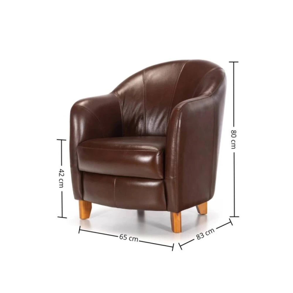 Butaca 100% Cuero - Bull - Caramelo
