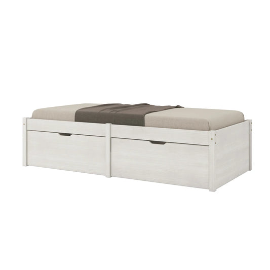 Cama Madera Maciza Con Cajones - 1 plaza - Linea beauty - Blanco