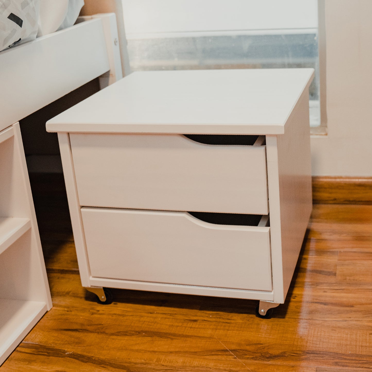 Cama Madera Maciza Con Cajones - 1 plaza - Línea Onix - Blanco