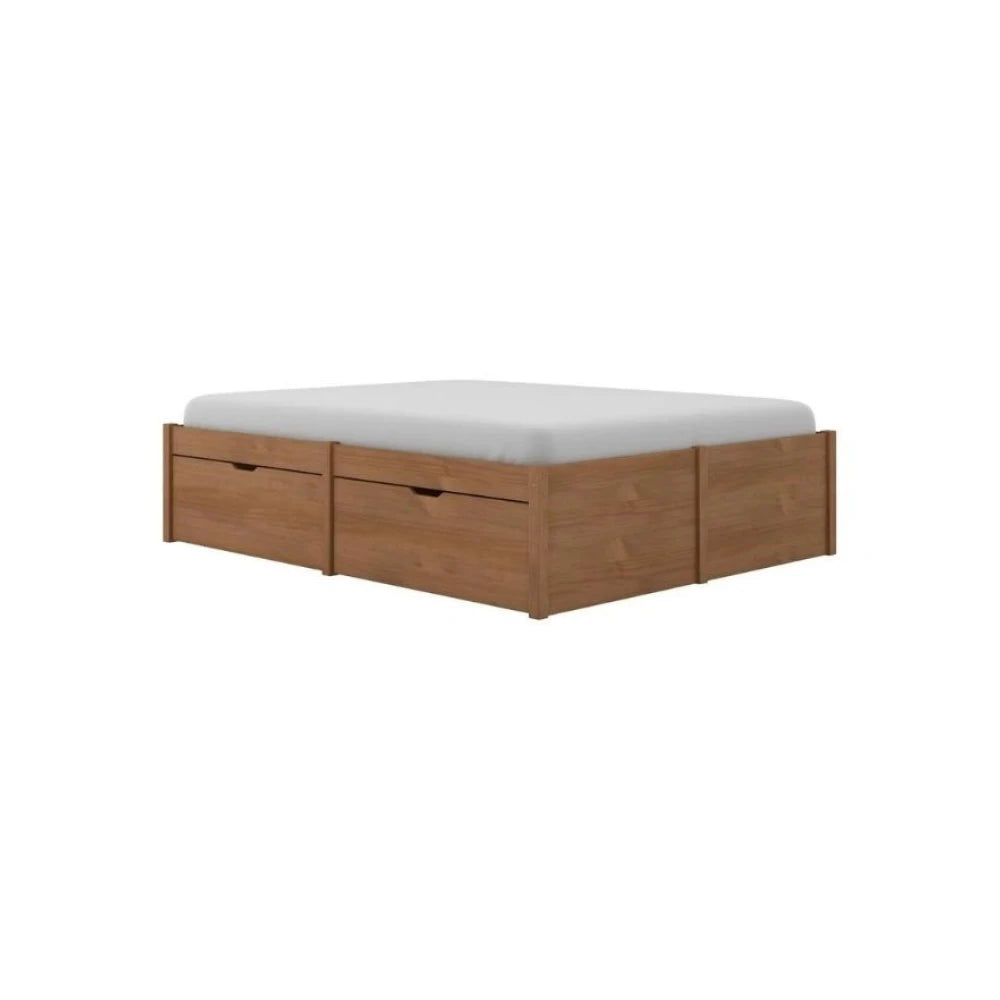 Cama Madera Maciza Con Cajones - 2 plazas - Línea beauty - Amendoa