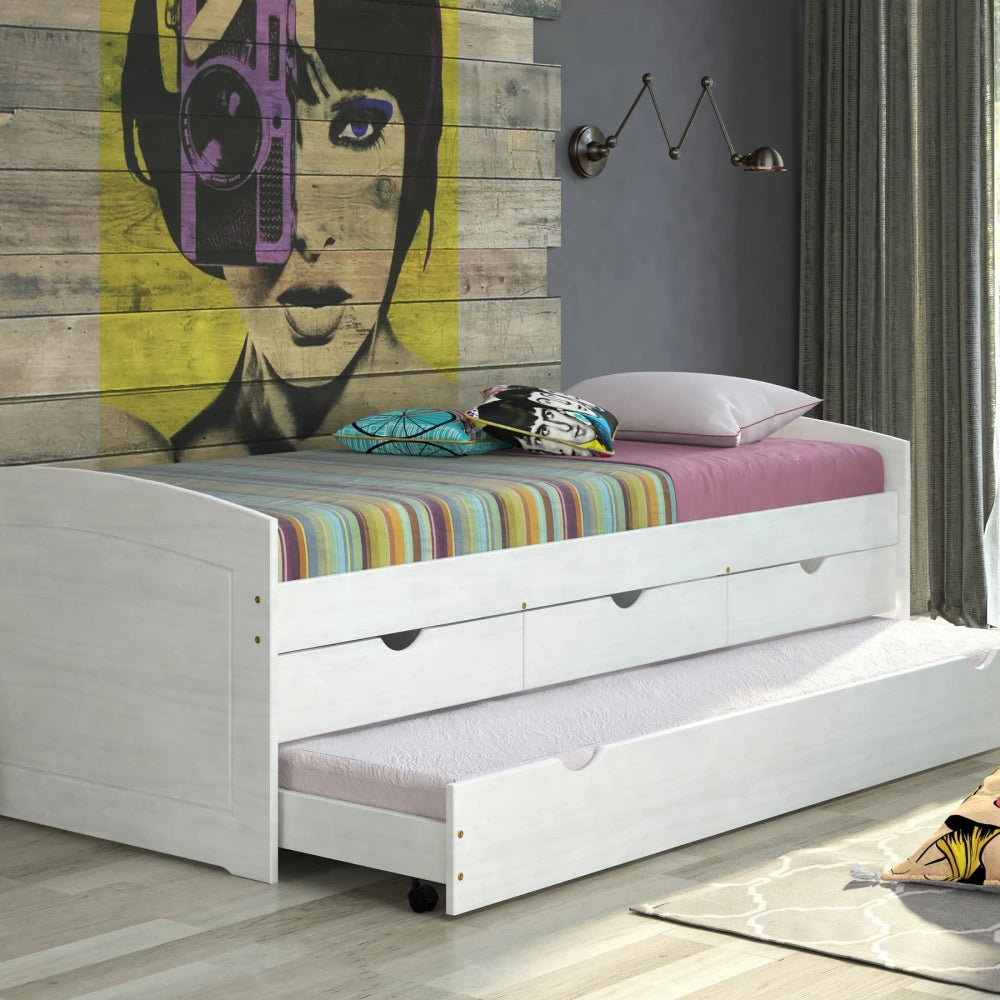 Cama Marinera Madera Maciza Con Cajones - Max - Blanco