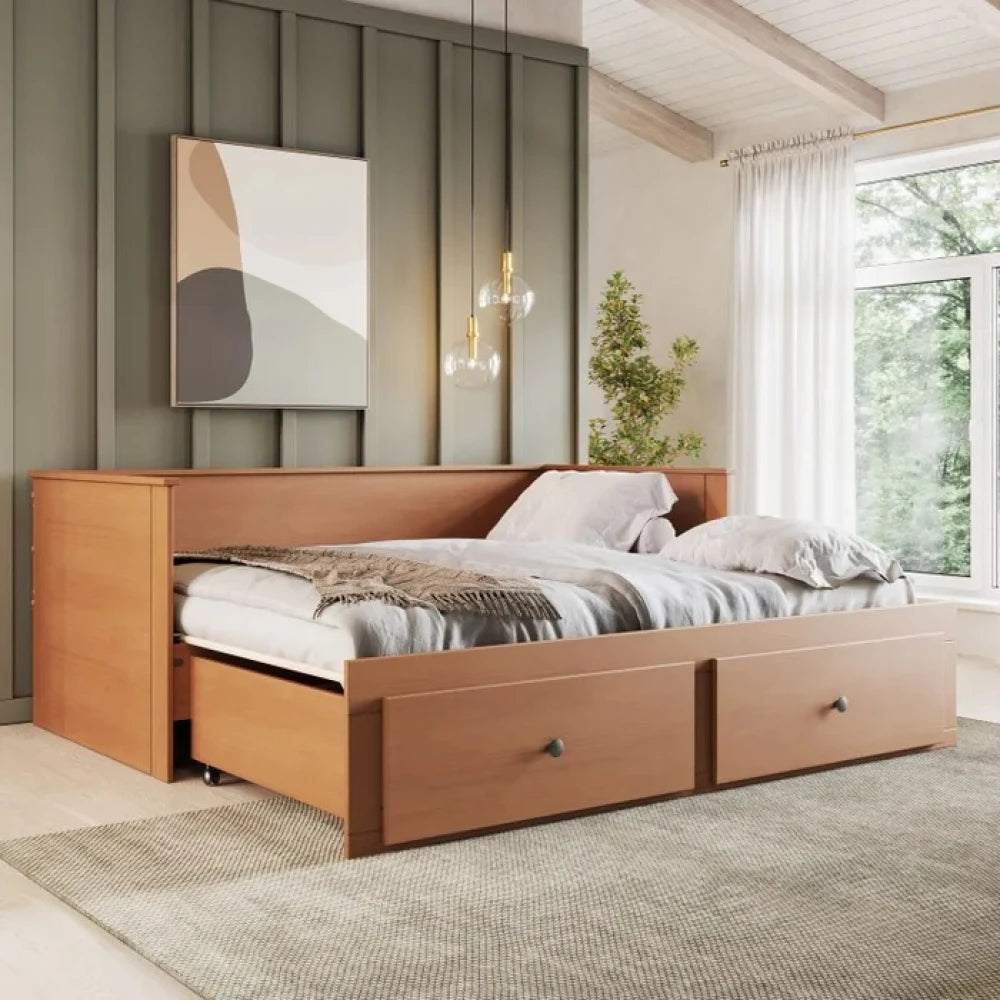 Cama Somnus 1 Plaza / auxiliar - Funcional - Marrón