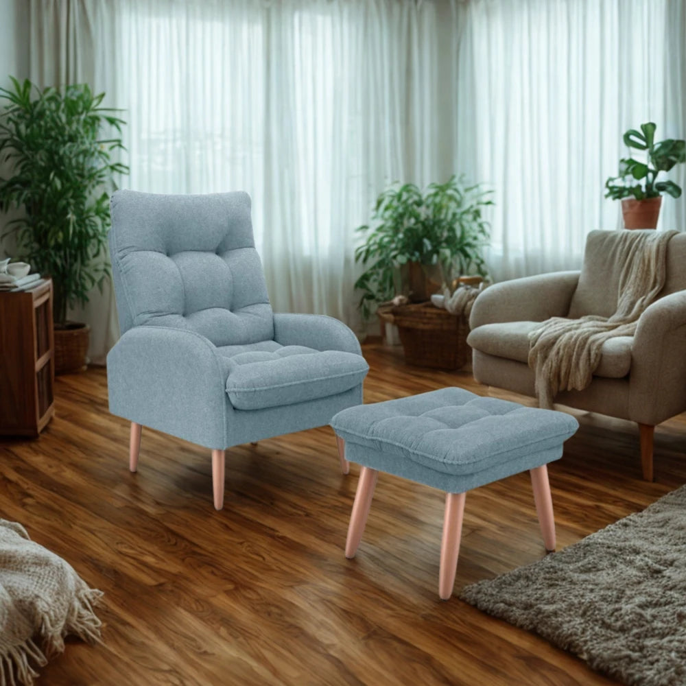 Kit Poltrona + Puff Relax - Azul