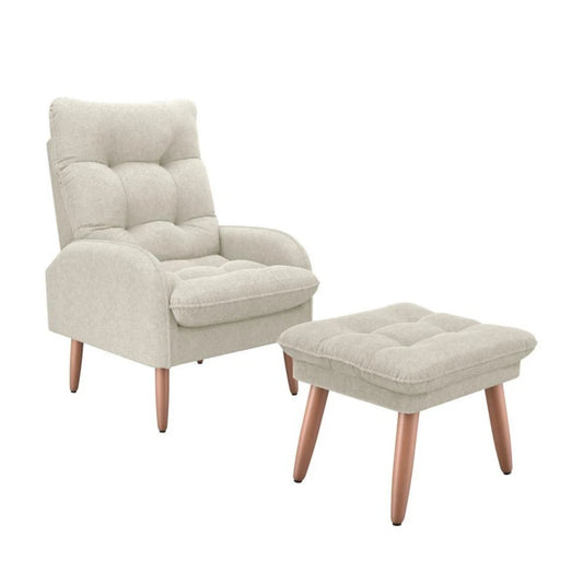 Kit Poltrona + Puff Relax - Beige