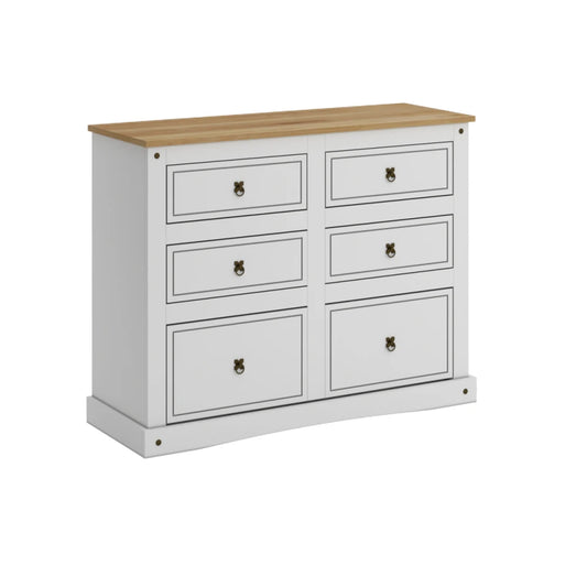 Comoda 6 Cajones Línea Monterrey - Blanco
