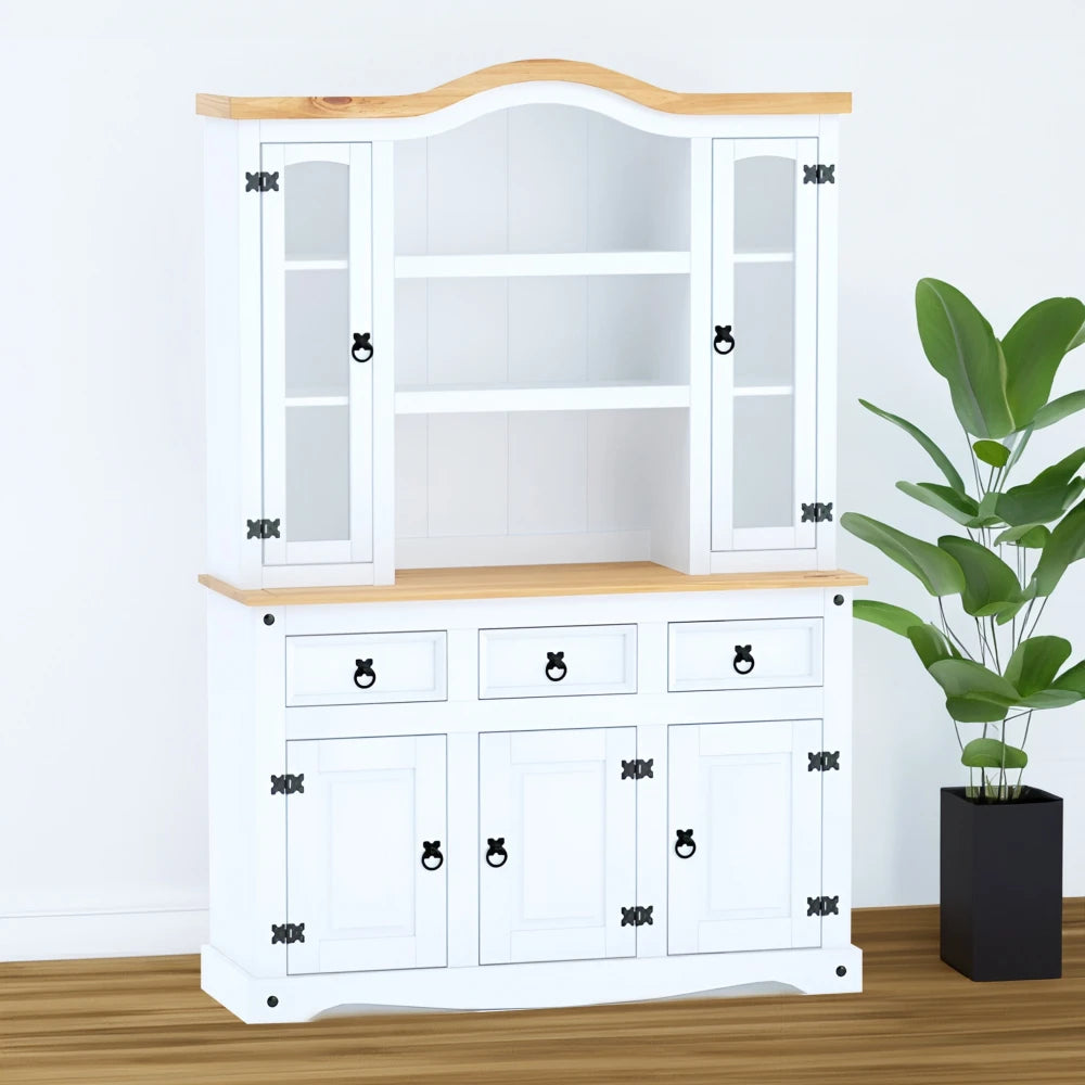 Cristalero 5 puertas 3 cajones - Línea Monterrey - Blanco