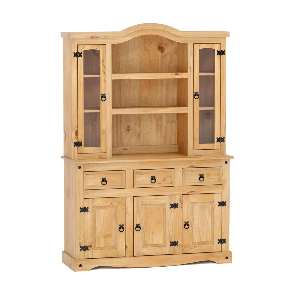 Cristalero 5 puertas 3 cajones - Línea Monterrey - Nogal