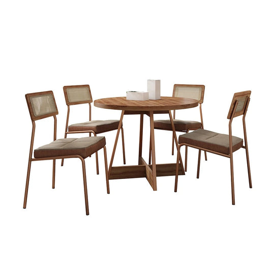 Juego de comedor - Redondo - Atix - Marrón