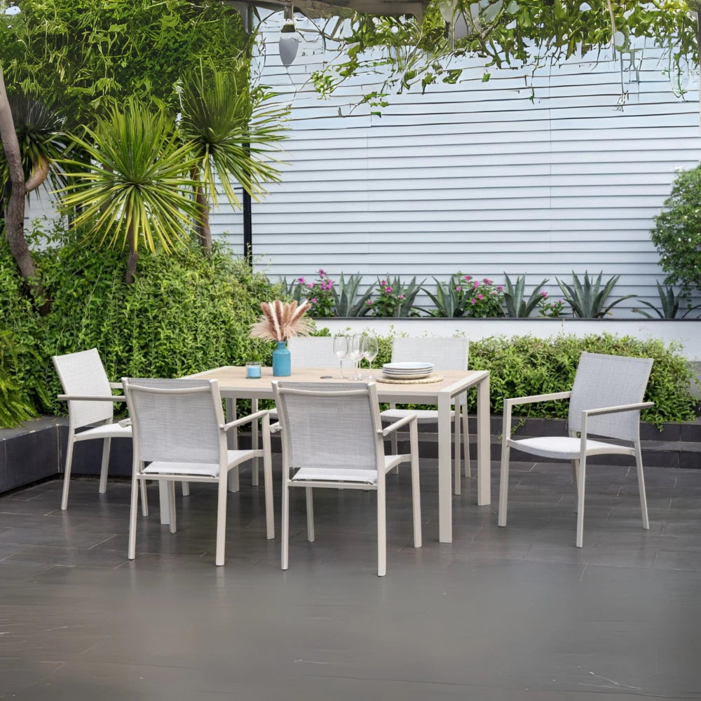 Mesa De Aluminio Para Jardín - Urbanite - 160x90 - Beige