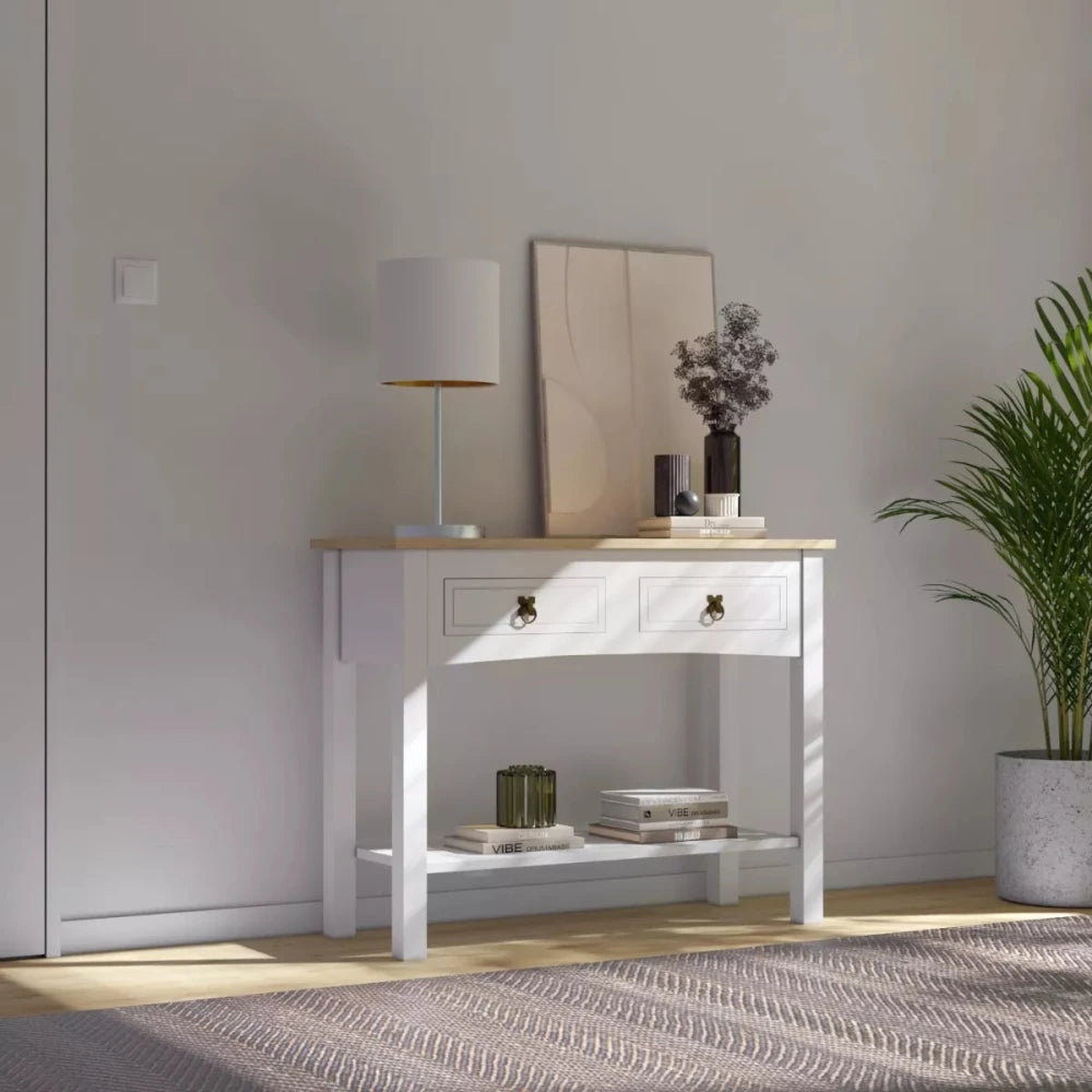 Mesa De Arrime Aparador Madera Maciza Línea Monterrey - Blanco