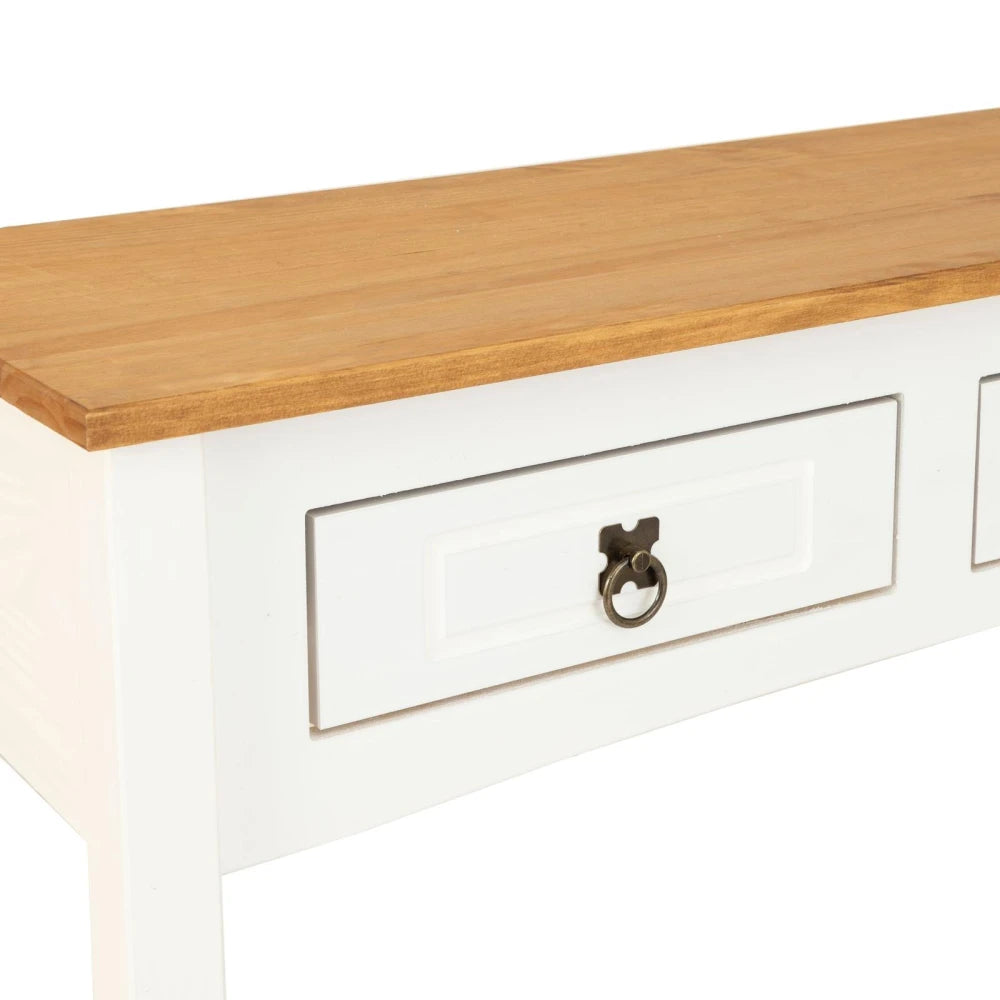 Mesa De Arrime Aparador Madera Maciza Línea Monterrey - Blanco