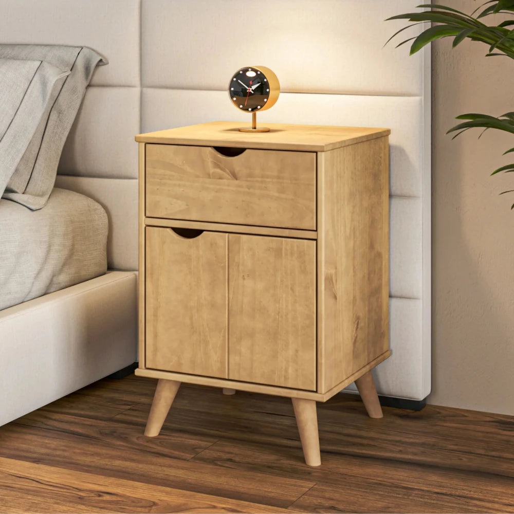 Mesa de luz 1 Cajón 1 Puerta - Linea Berlín - Blanco