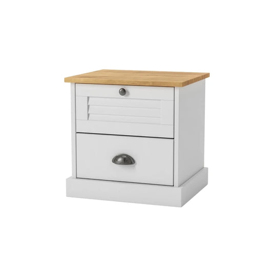 Mesa de Luz - 2 Cajones - Línea Oslo - Blanco
