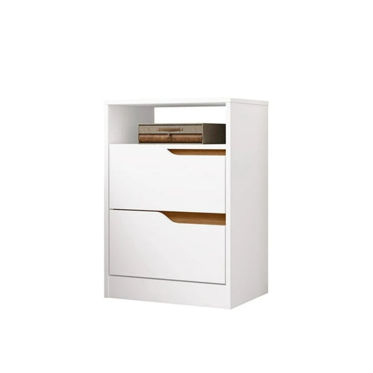 Mesa de Luz 2 Cajones - Línea Fit - Blanco