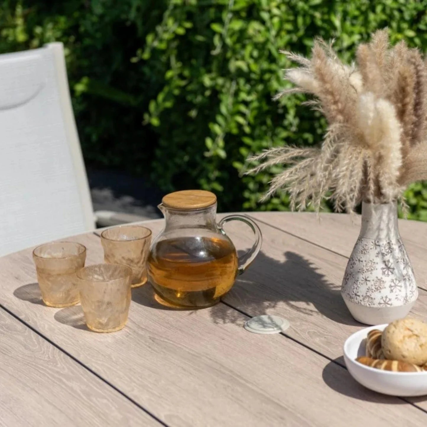 Mesa redonda de Patio Diámetro 119cm - Urbanite - Beige