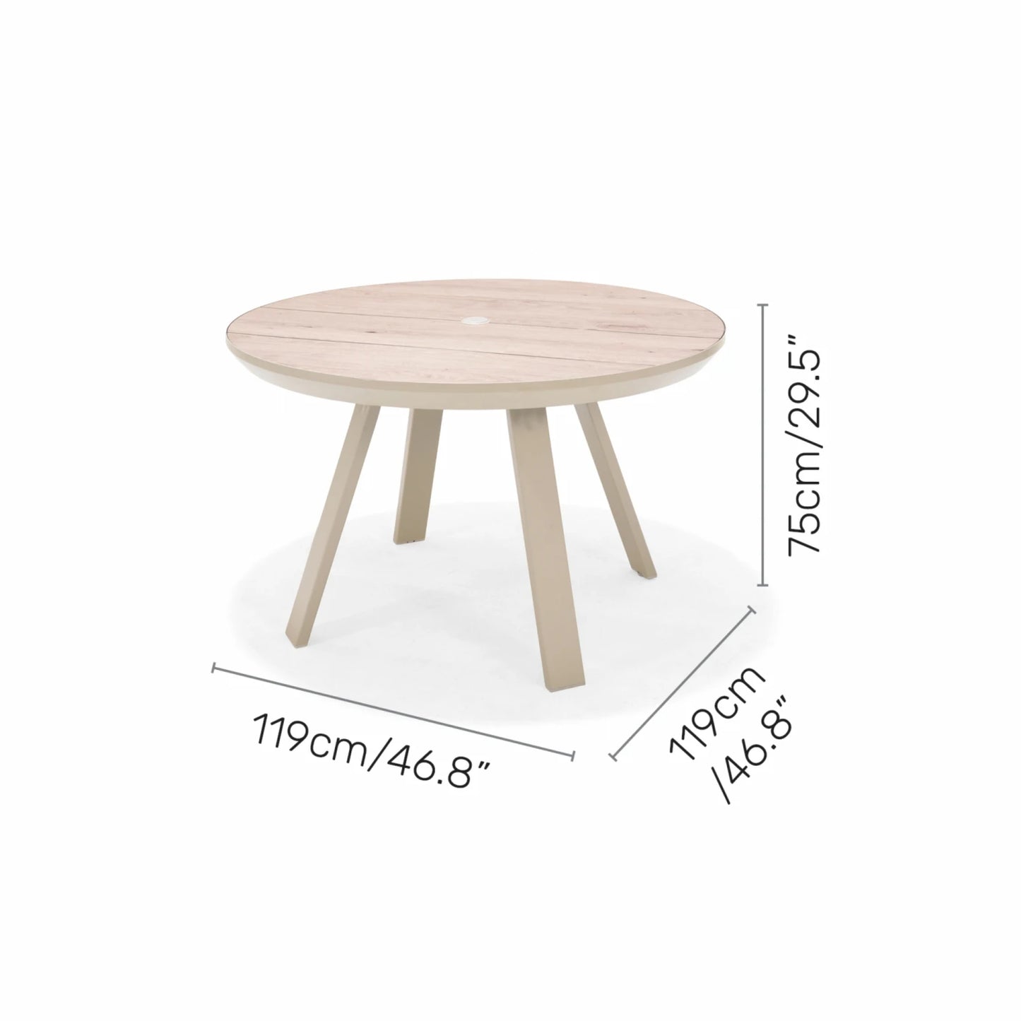 Mesa redonda de Patio Diámetro 119cm - Urbanite - Beige