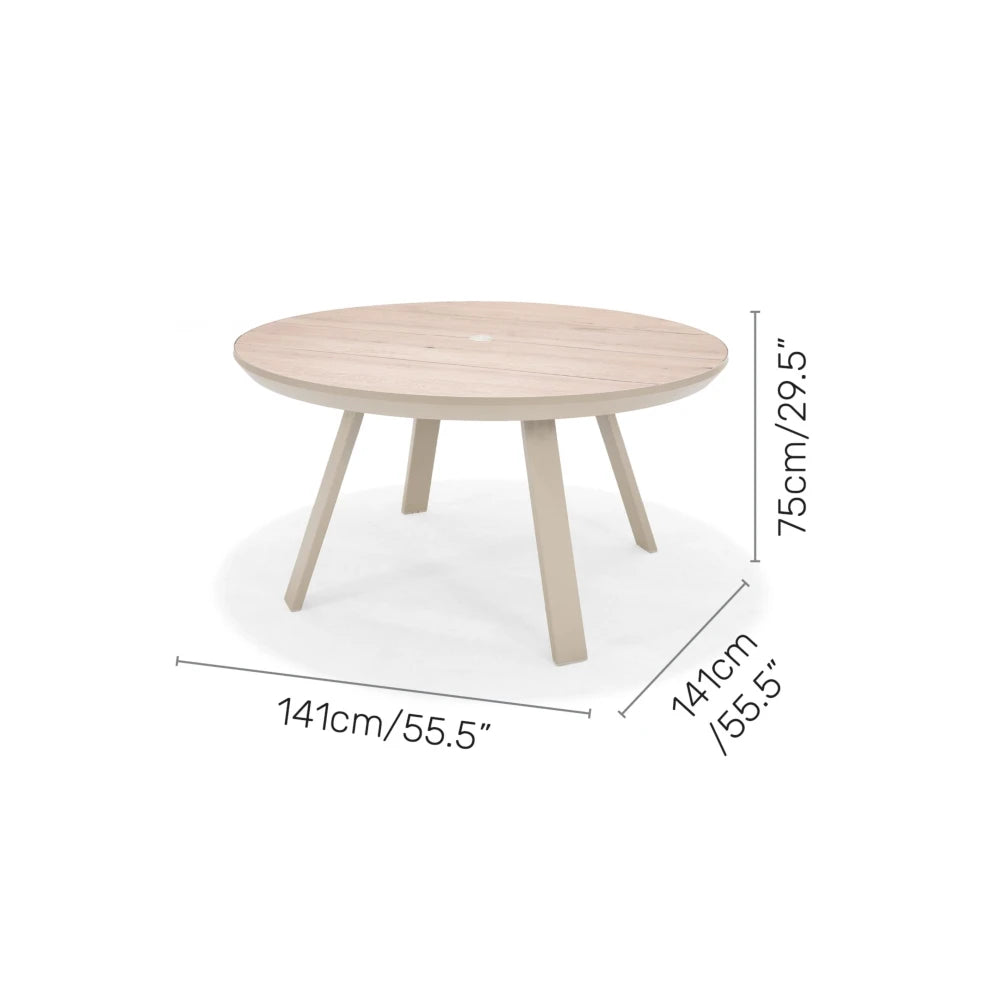 Mesa redonda de Patio Diámetro 141cm - Urbanite - Beige