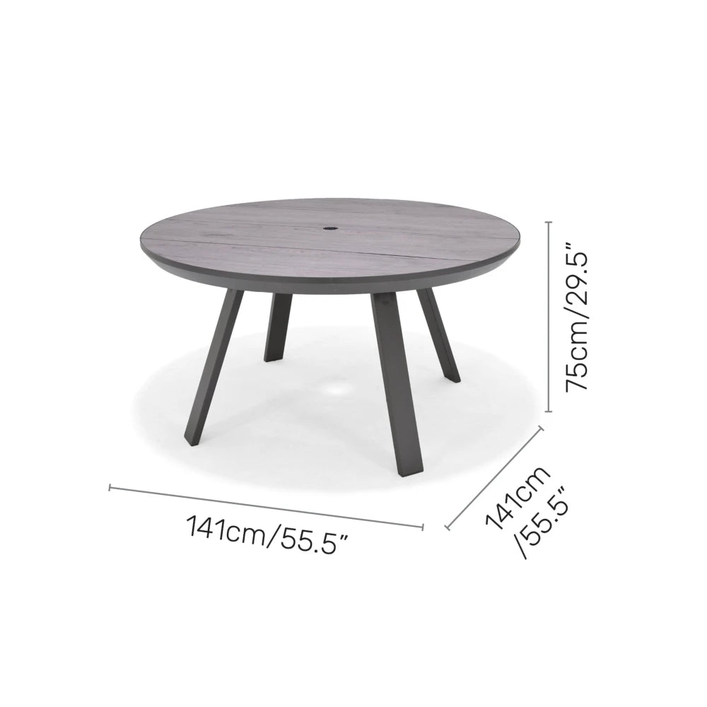 Mesa redonda de Patio Diámetro 119cm - Urbanite - Gris
