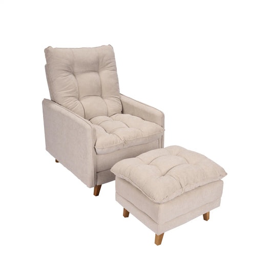 Poltrona reclinable Con Puff - Luxor - Beige