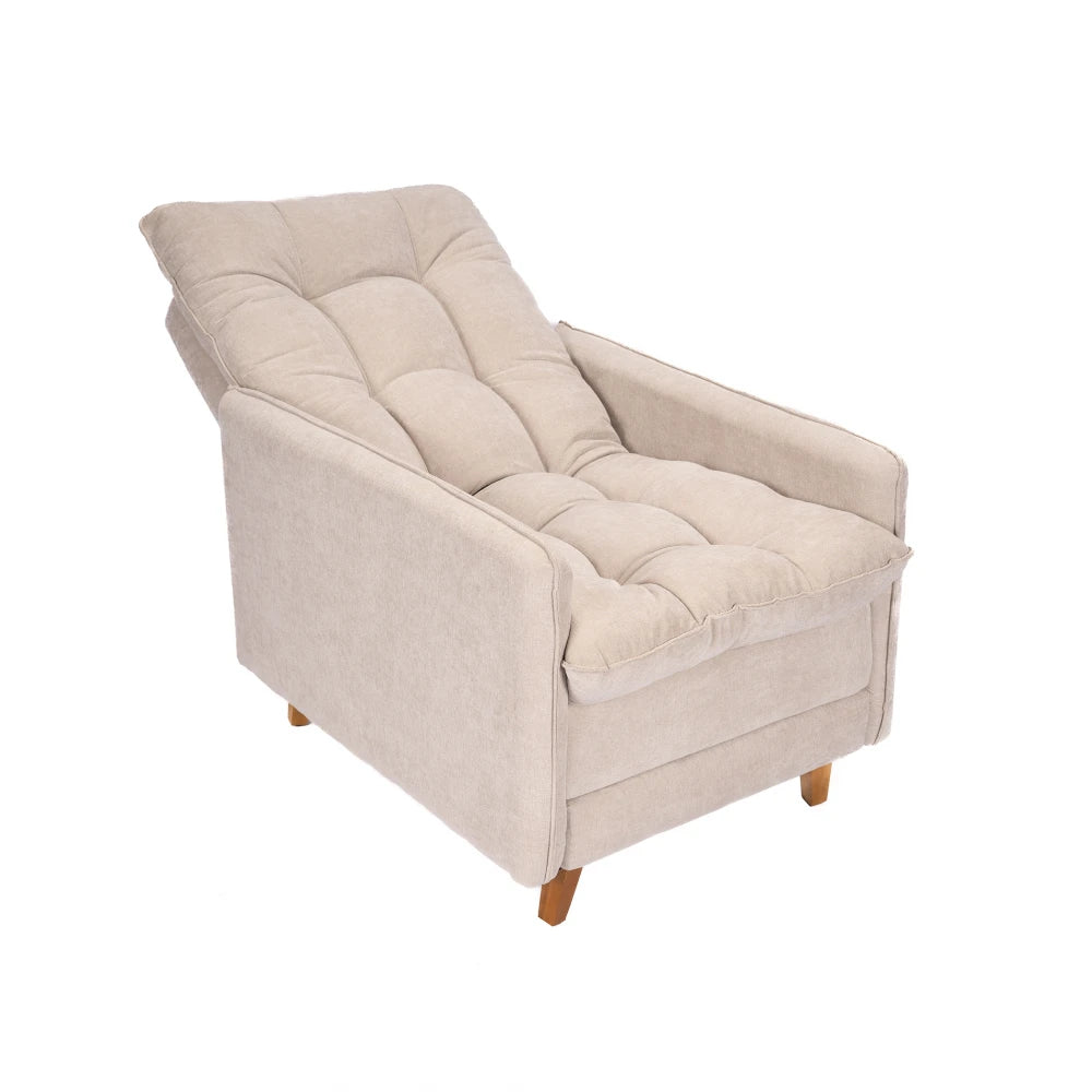 Poltrona reclinable Con Puff - Luxor - Beige
