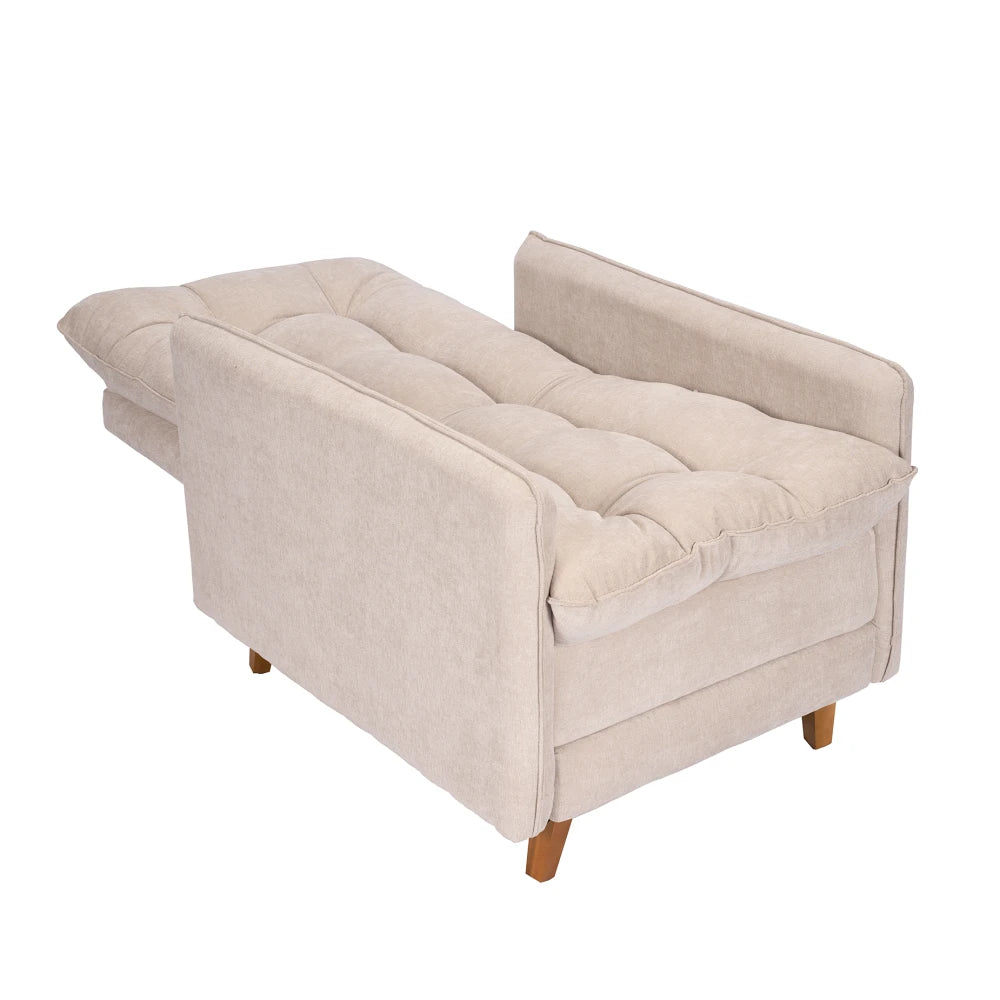 Poltrona reclinable Con Puff - Luxor - Beige