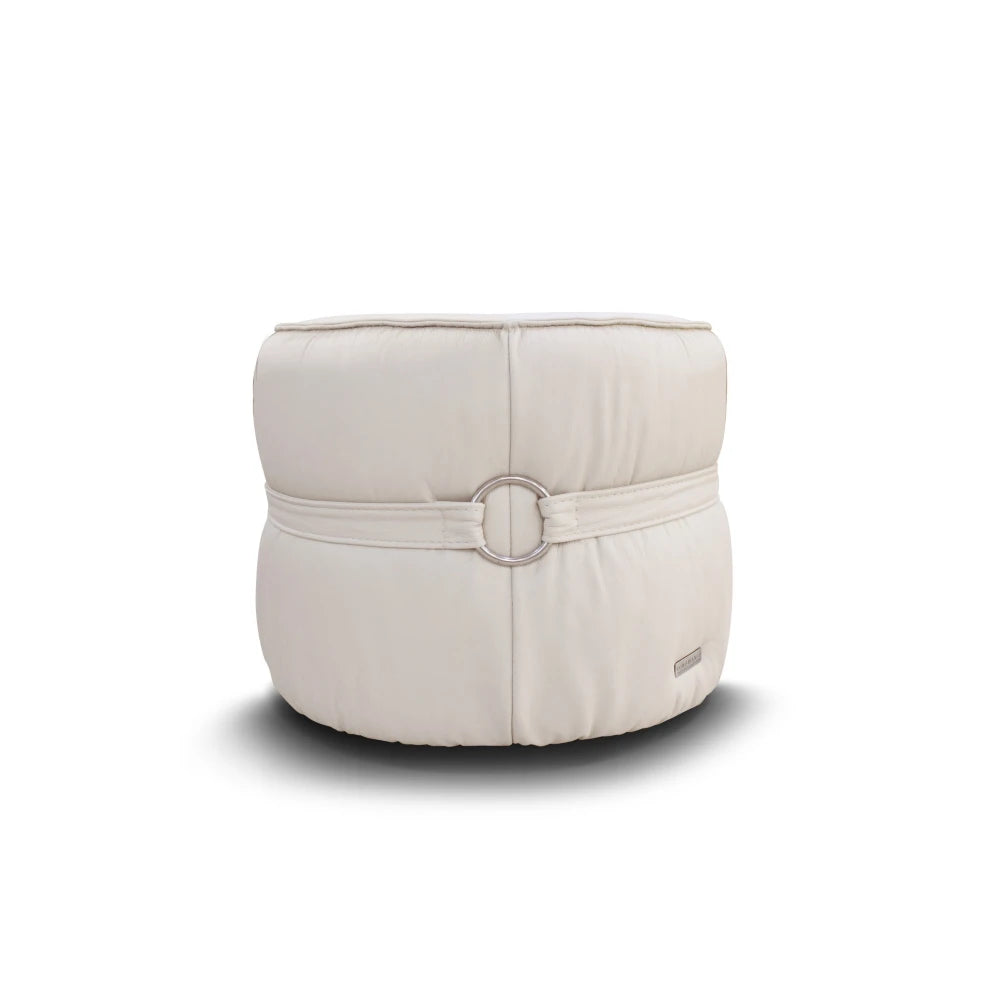 Puff 100% Cuero - Mia - Negro