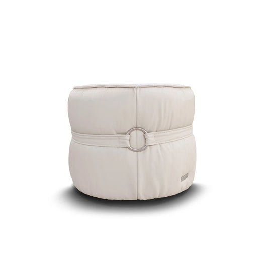 Puff 100% Cuero - Mia - Beige