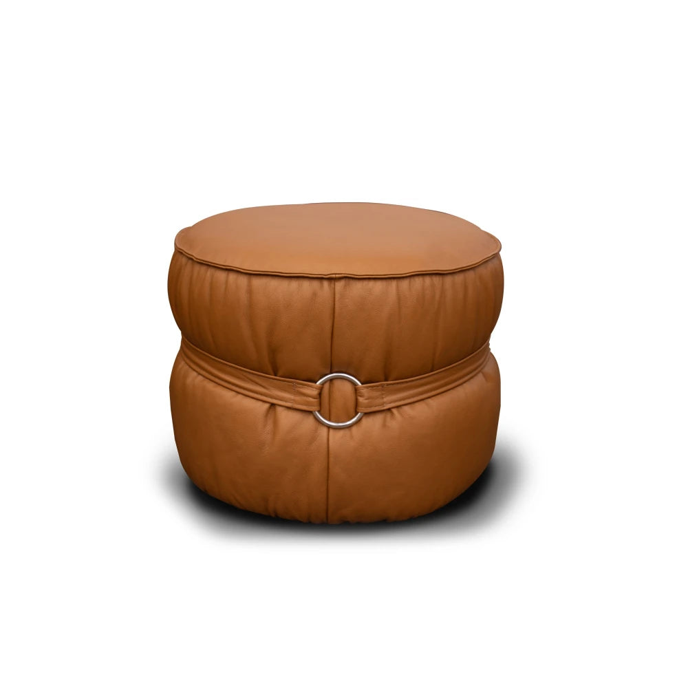 Puff 100% Cuero - Mia - Negro