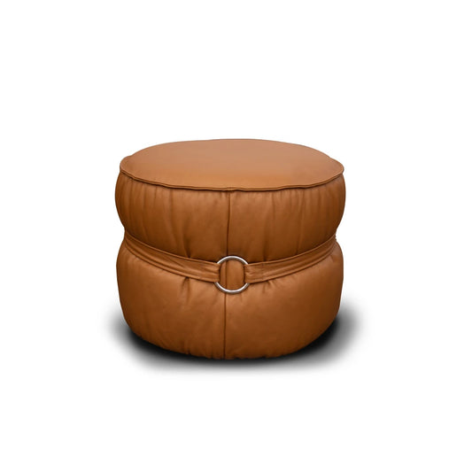 Puff 100% Cuero - Mia - Naranja