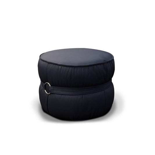 Puff 100% Cuero - Mia - Negro