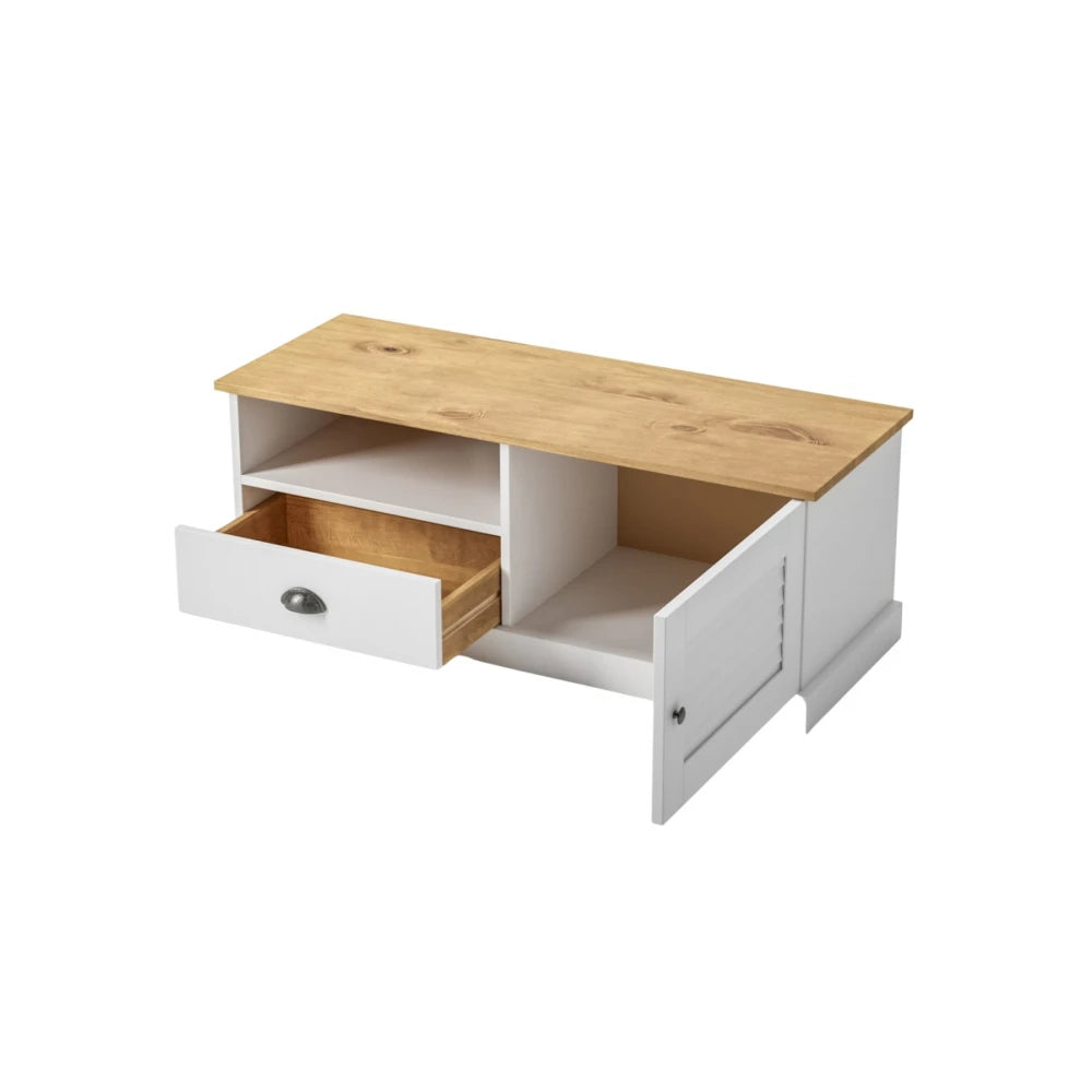 Rack de TV - 1 Puerta - 1 Cajón - Línea Oslo - Blanco