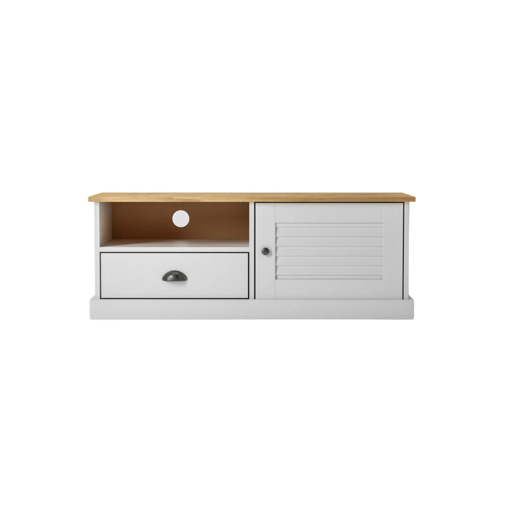 Rack de TV - 1 Puerta - 1 Cajón - Línea Oslo - Blanco