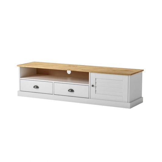 Rack de TV - 1 Puerta - 2 Cajones - Línea Oslo - Blanco
