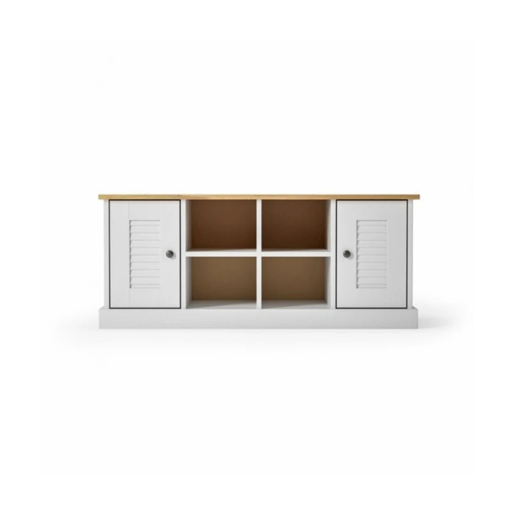 Rack de tv - 2 Puertas - 2 Estantes - Línea Oslo - Blanco