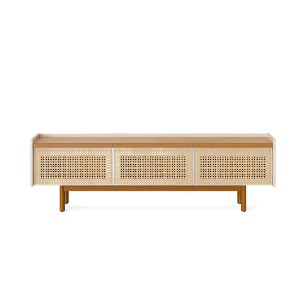 Rack de TV Dune Rattan 1.8 - Línea Nevada - Blanco/Natural
