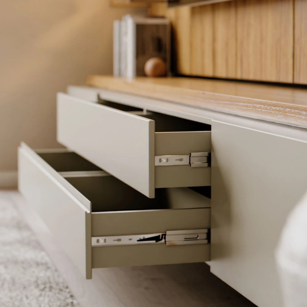 Rack de TV NORD 2.2 - Linea Nevada - Off White / Cinamomo