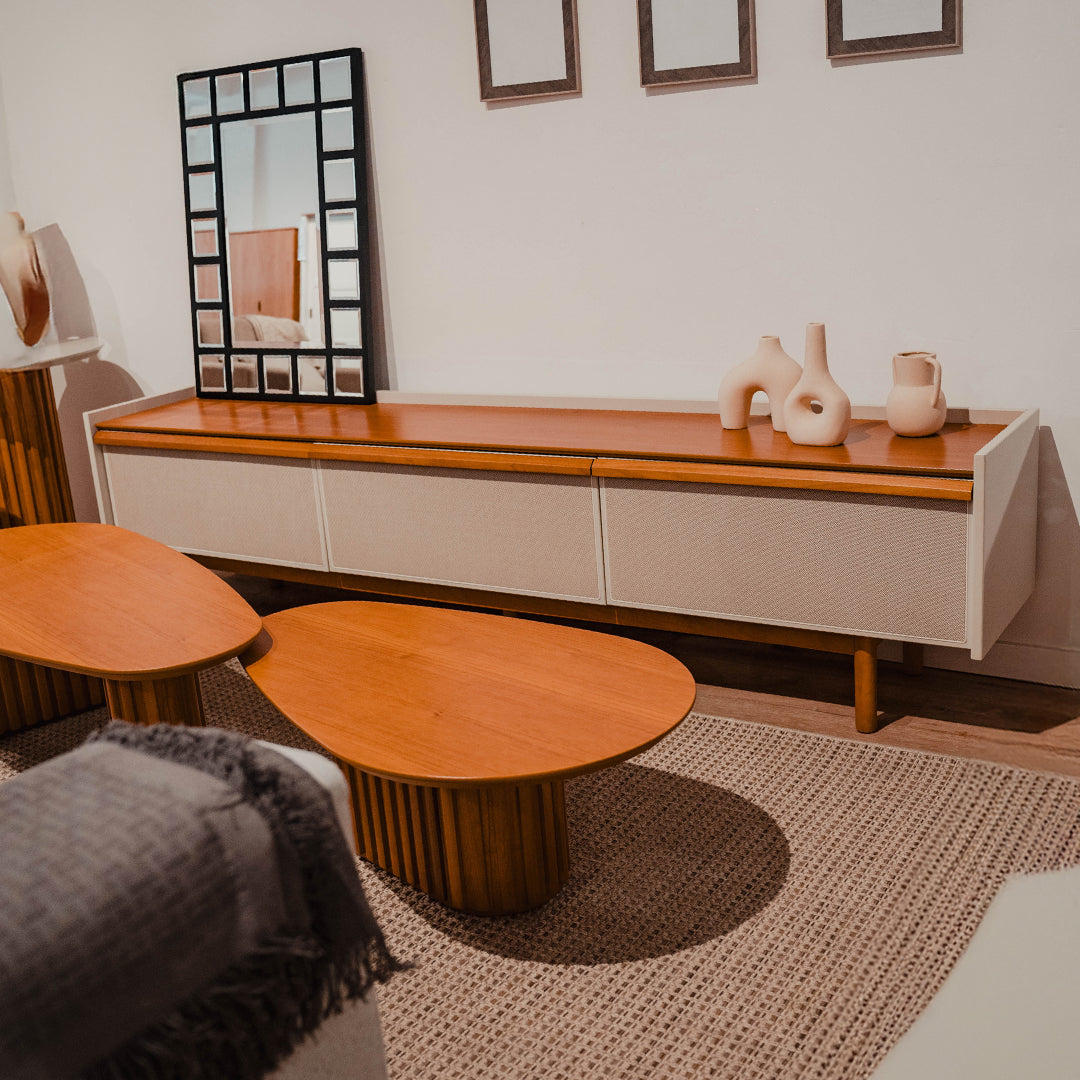 Rack para TV - Maldivas 2.2 - Línea Nevada - Blanco/Natural