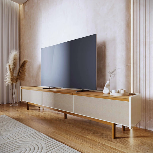 Rack para TV - Maldivas 2.2 - Línea Nevada - Blanco/Natural