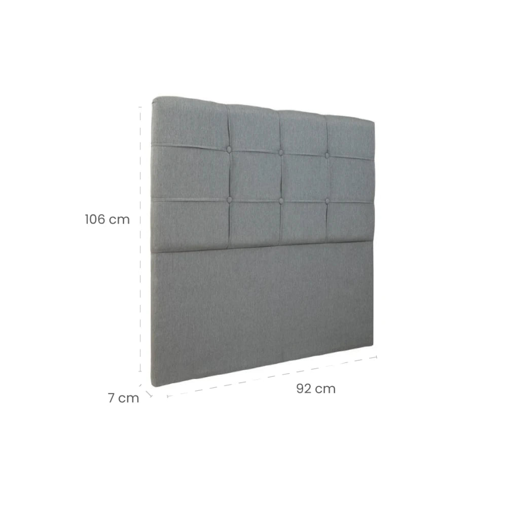 Respaldo Oxford - 1 Plaza 90 cm - Gris