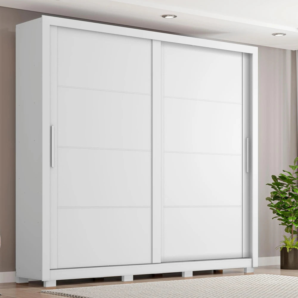 Ropero 2 Puertas 4 Cajones - Línea Glam - Blanco