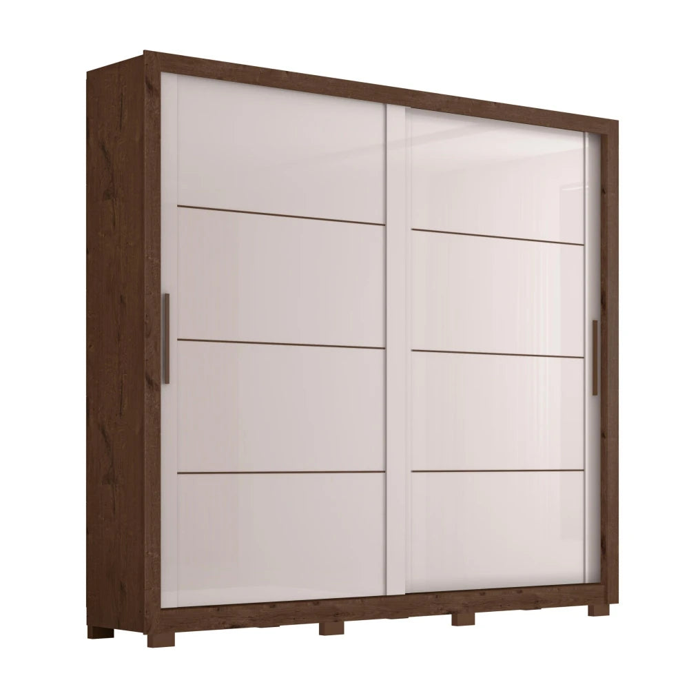 Ropero 2 Puertas 4 Cajones - Línea Glam - Marrón/Blanco