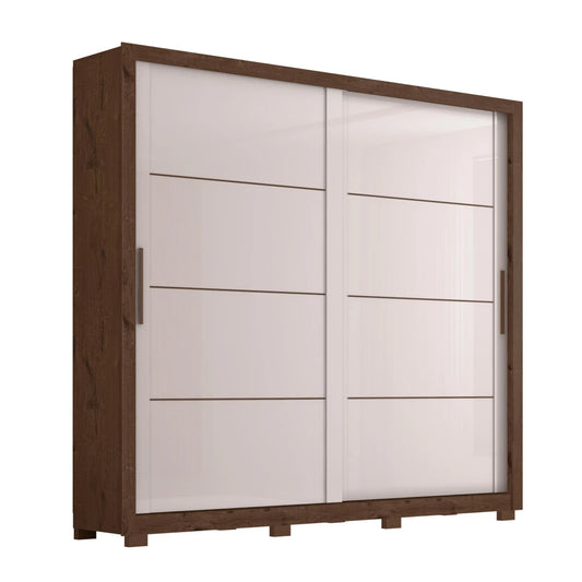 Ropero 2 Puertas 4 Cajones - Línea Glam - Marrón/Blanco