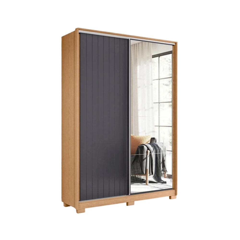 Ropero 2 puertas con Espejo - Linea FIT - Marrón