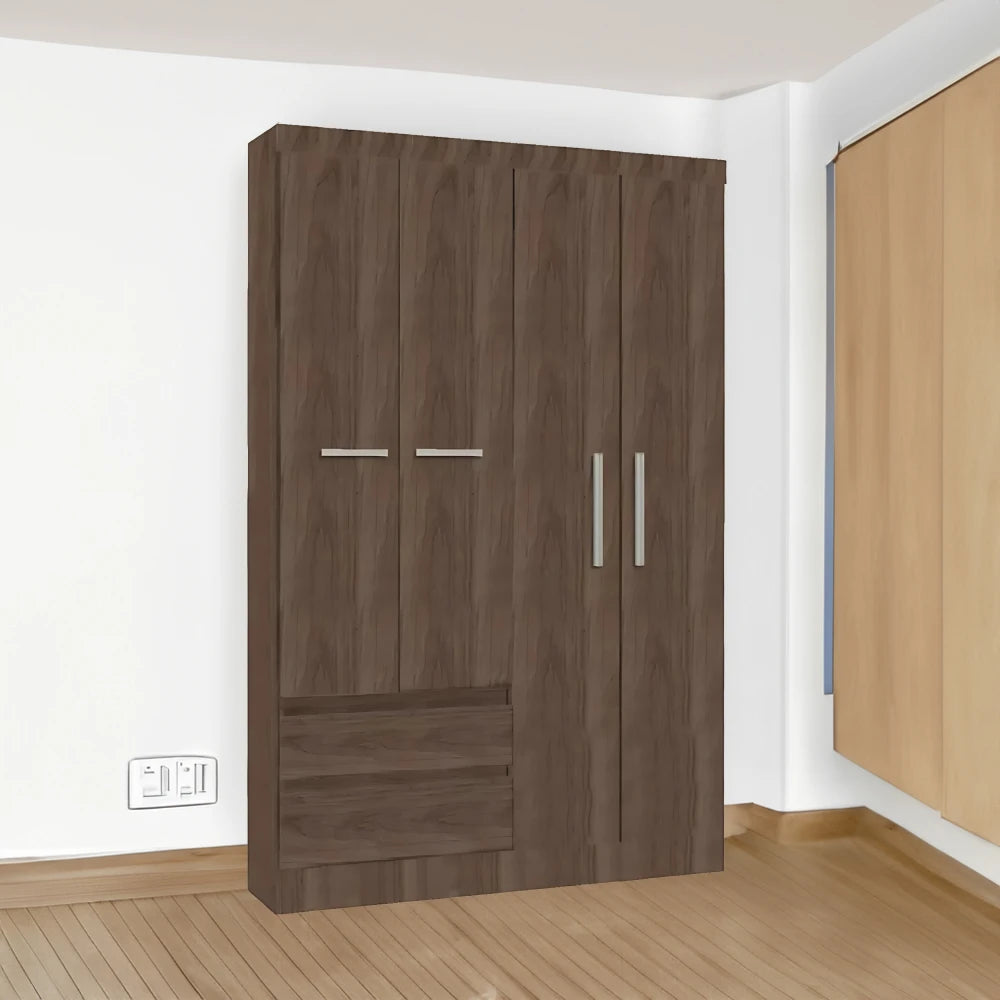 Ropero 4 Puertas en MDP - Línea FIT - Marrón